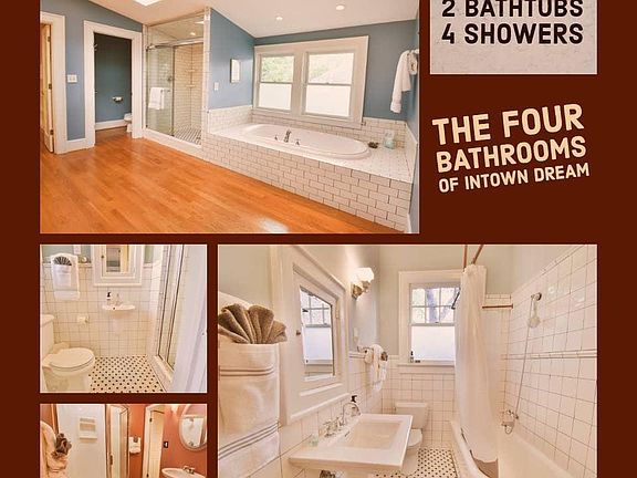 Four Bathrooms, including a spa-like one upstairs in Master Suite
