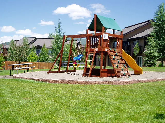 There is a playground and tons of open grass areas in the complex.