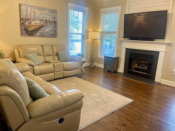 Living Room with custom shiplap