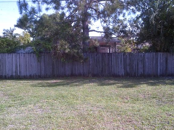 fenced back yard