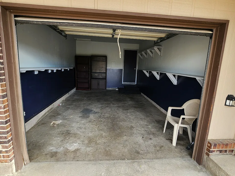 Single car attached garage.