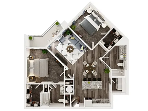 Floor plan 2 Bed 2 Bath C