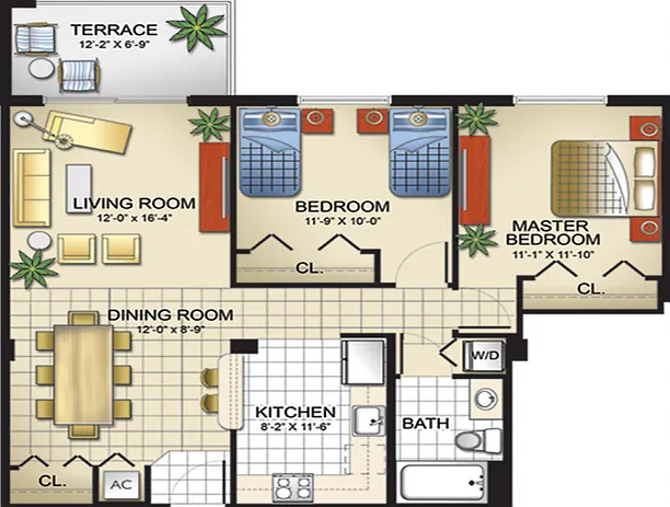 Model i3 | 2 Bedrooms, 1 Bath Model i3 | 2 Bedrooms, 1 Bath