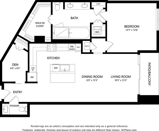 A6 1 bed 1.5 bath - 1103Square Feet A6 1 bed 1.5 bath - 1103Square Feet