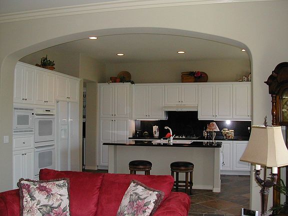 Large family room opens to kitchen