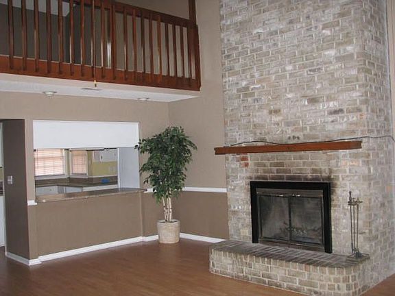 Wood burning fireplace
