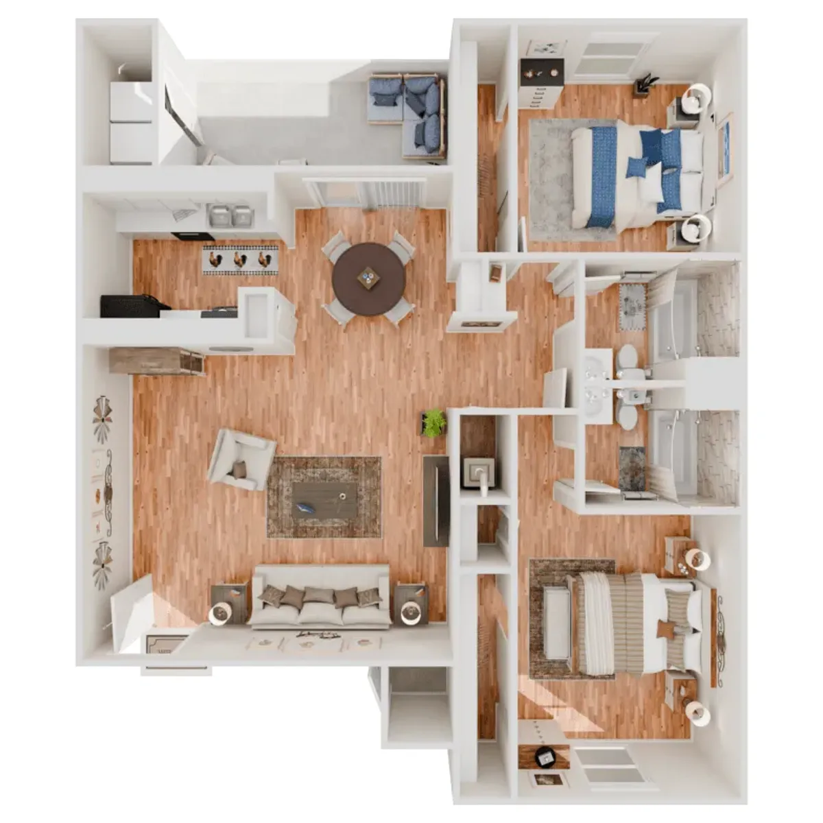 Floor plan B2 995sf 2/2