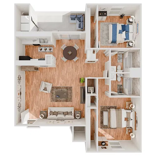 Floor plan B2 995sf 2/2