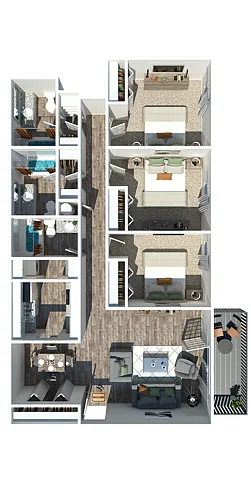 Floor plan 3 Bedroom 3 Bath