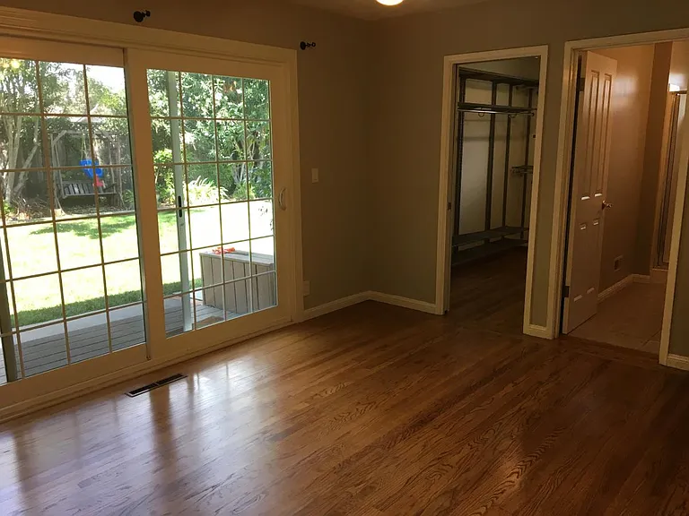 Master bedroom, walk-in closet on the left and bathroom on t