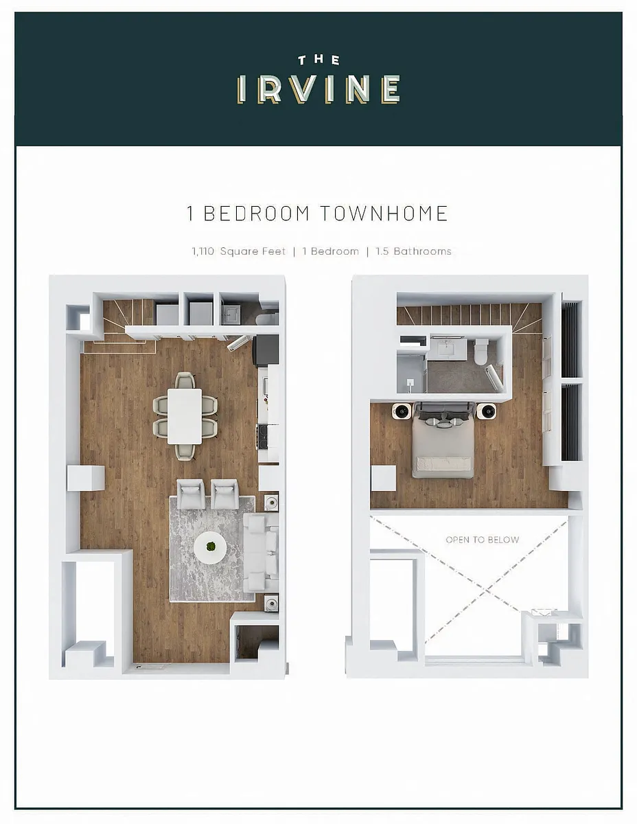 Floor plan 1 Bedroom Townhome