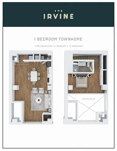 Floor plan 1 Bedroom Townhome