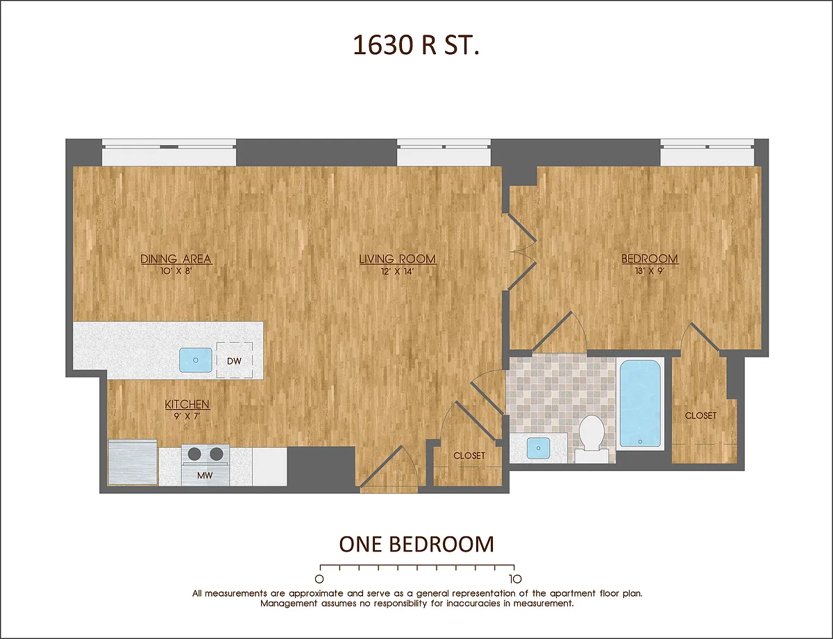 Floor plan Jr 1Bdrm-1Bath Tier5