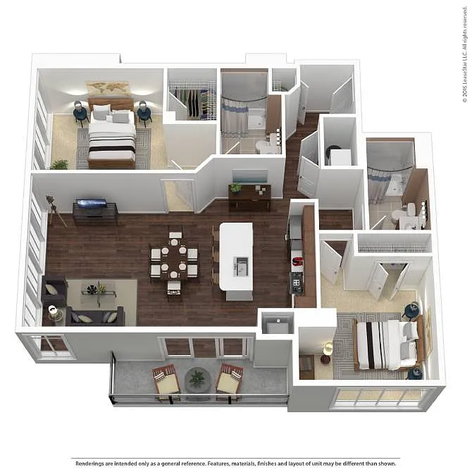 Floor plan BHP-B2 | 2 Bed | 2 Bath