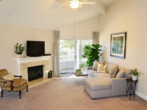 Living area with fireplace