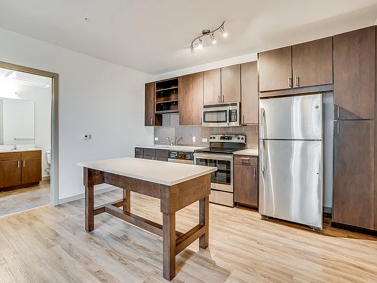 Kitchen islands in select homes