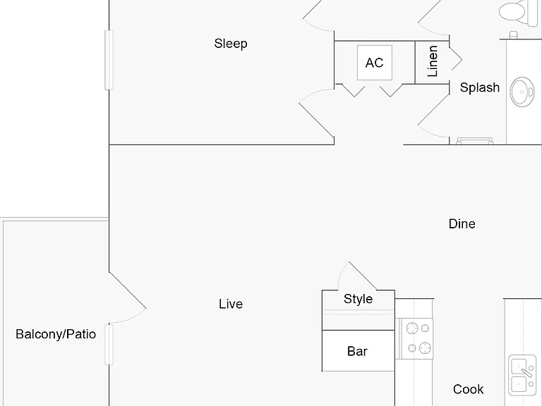 Amherst | 1-Bedroom Floorplan Amherst | 1-Bedroom Floorplan
