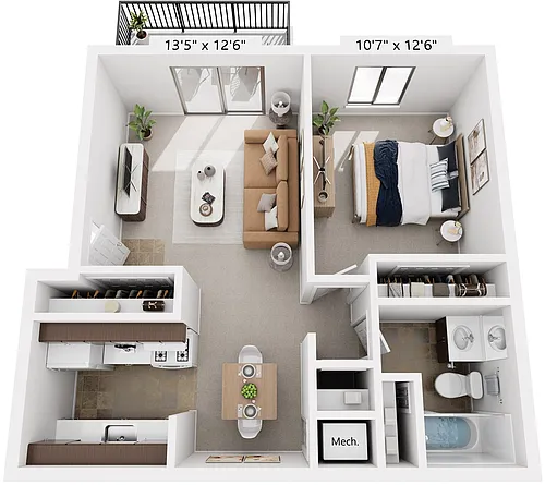 Floor plan One Bedroom Deluxe