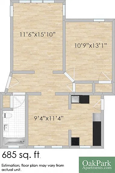 Floor plan 101 S. Harvey W, 103 S. Harvey, 239 South W, 243 S