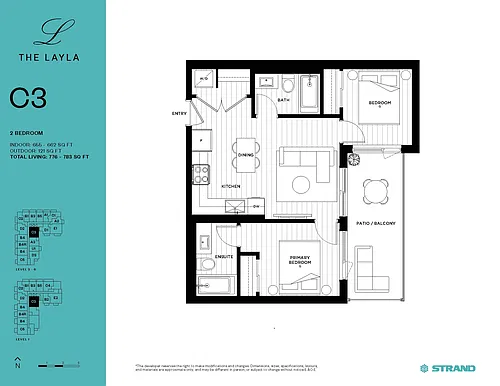 Floor plan 2 BR 2 BA