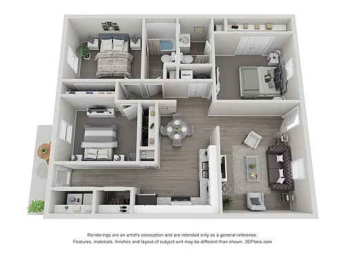 Floor plan Three Bedroom