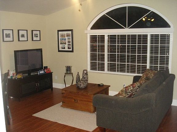 Living room with large windows.