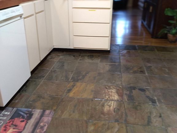 Kitchen area looking into dining/living room