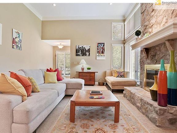 Beautiful stone fireplace in great room