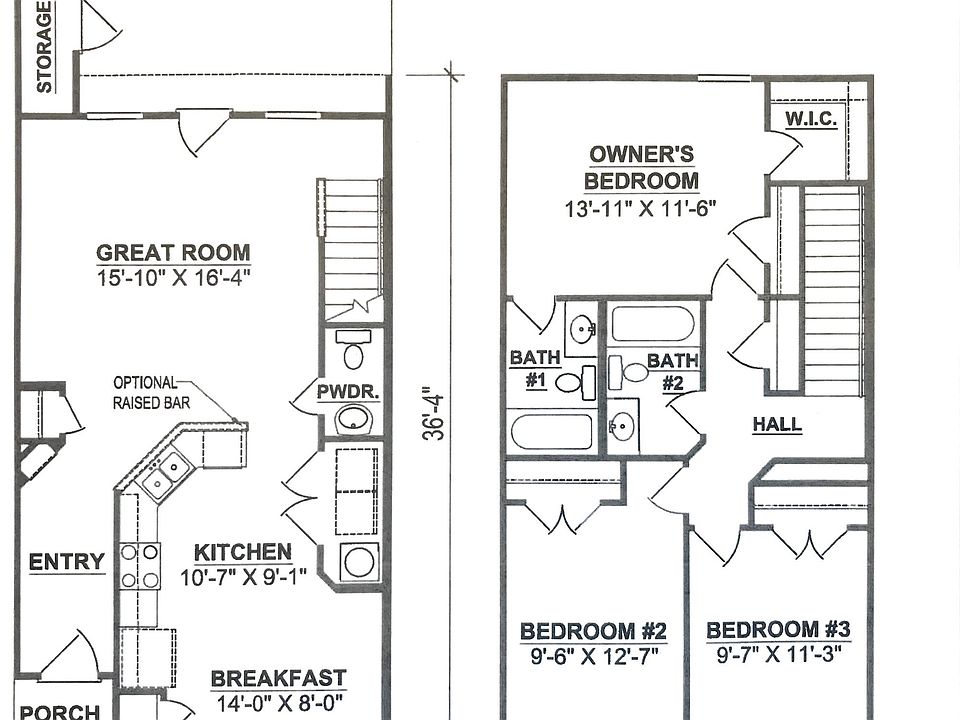 Fantastic floor plan with raised bar counter in kitchen
