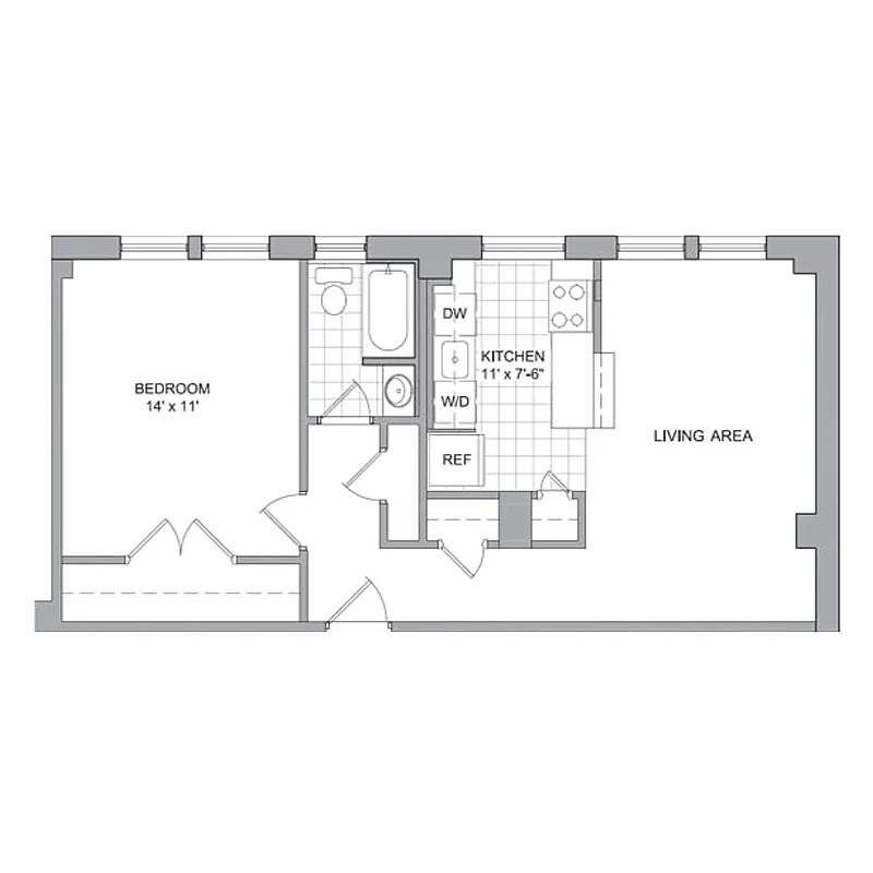 Floor plan 1 Bedroom - A