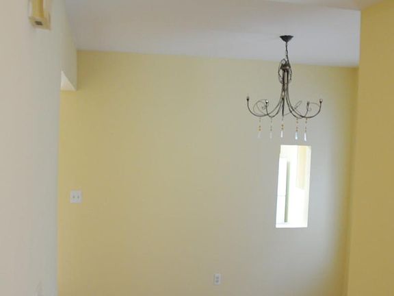 Looking from living room down into seperate dining room
