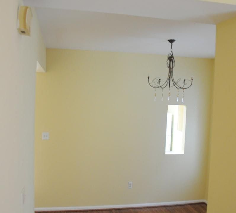 Looking from living room down into seperate dining room