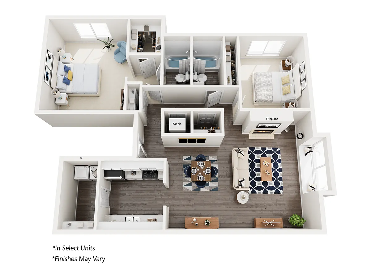Floor plan 2 Bedroom 2 Bath