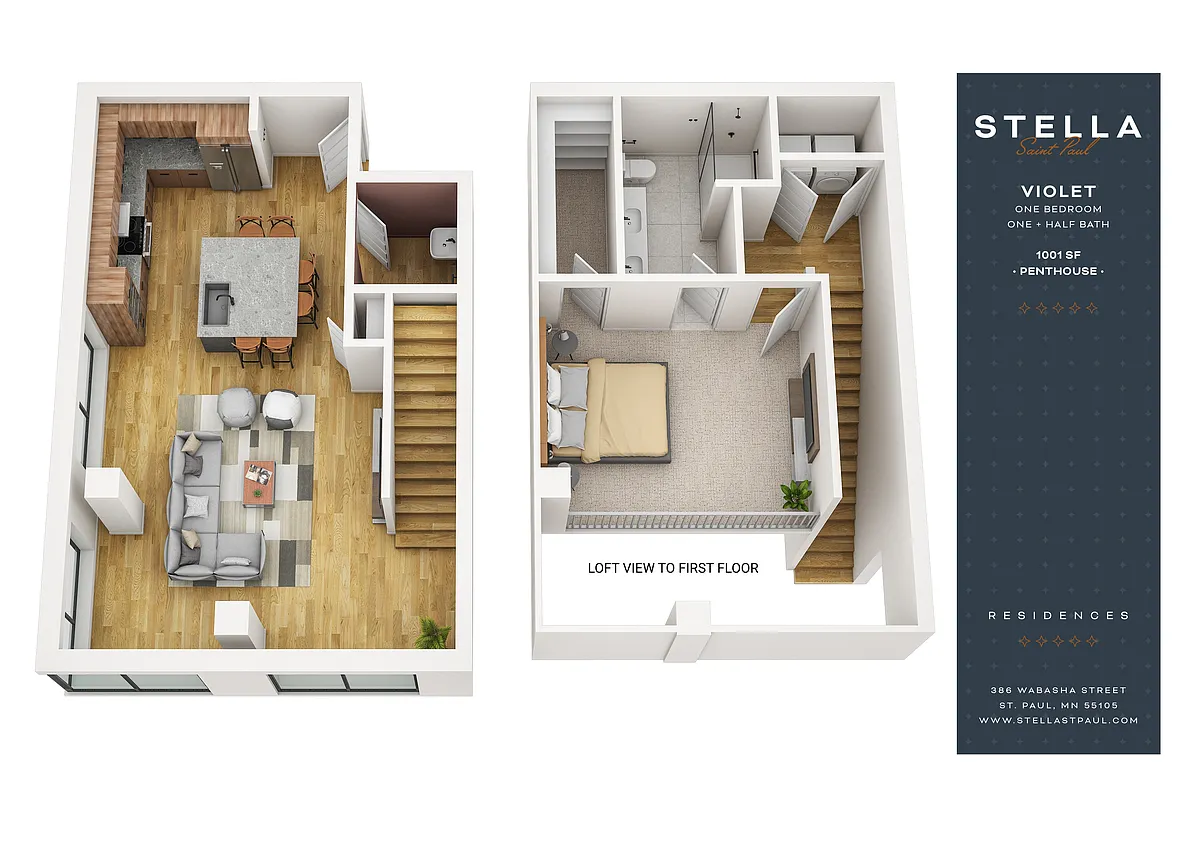 Floor plan Violet | Penthouse Loft
