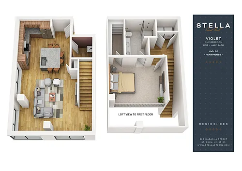 Floor plan Violet | Penthouse Loft