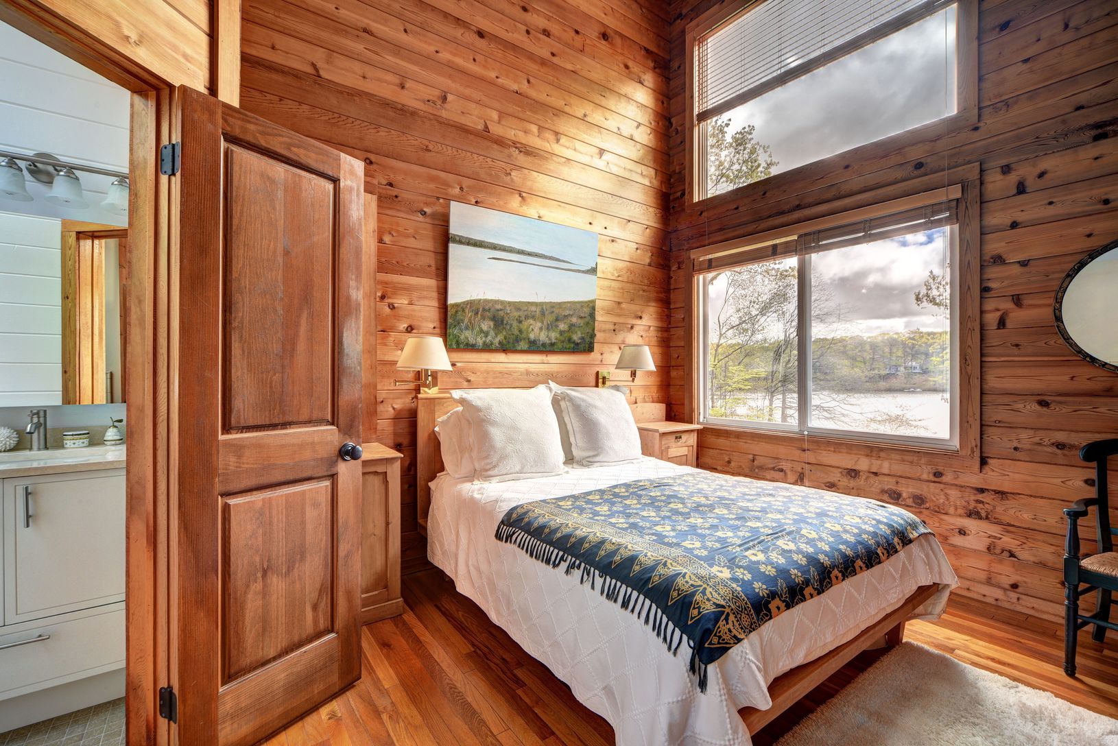  Master Bedroom Ensuite; PIcture Windows with Views of the Pond