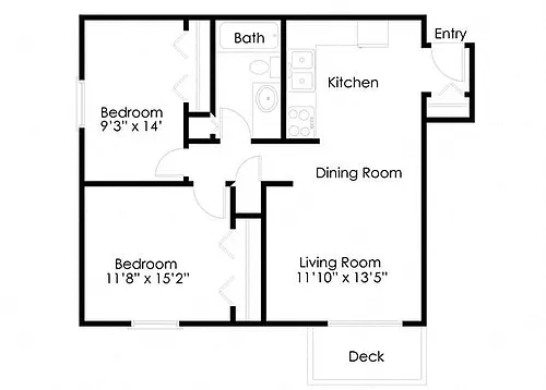 Floor plan Two Bedroom A - Ridge