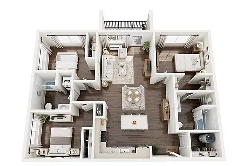 Floor plan E.1 Three Bedroom