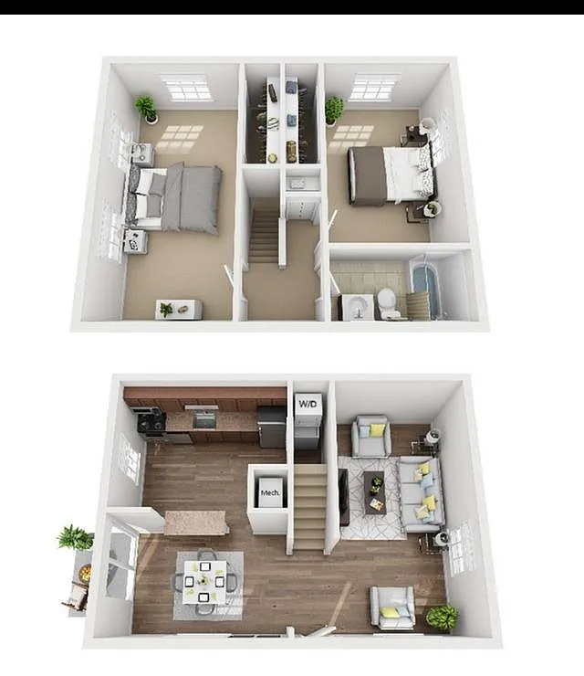 Floor plan 2 Bed Executive Townhome