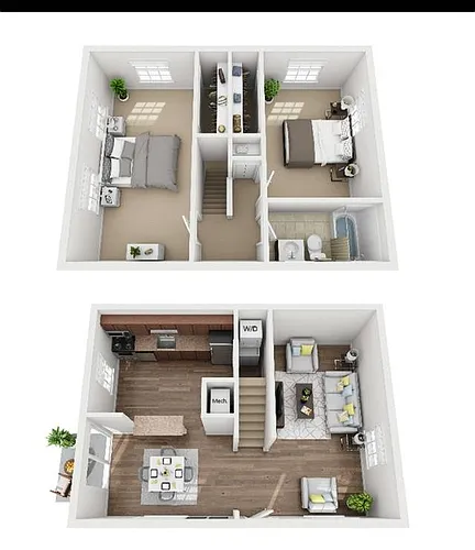 Floor plan 2 Bed Executive Townhome