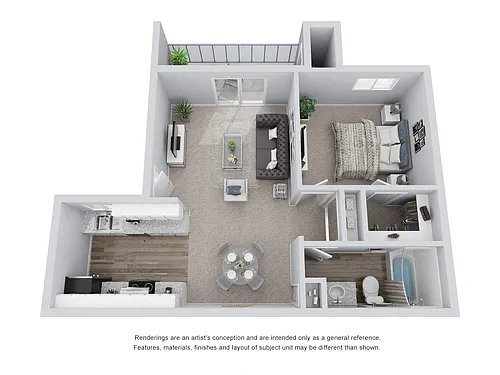 Floor plan A4: 1 Bed 1 Bath