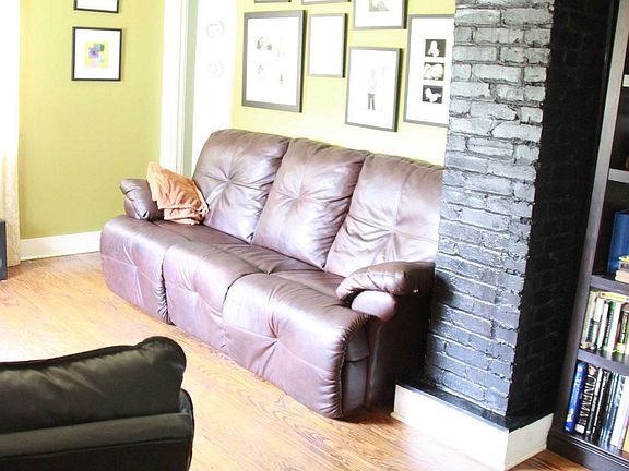 The Living room with exposed brick