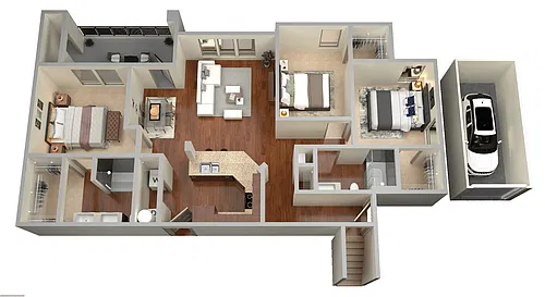 Floor plan 3 bed / 2 bath - C1