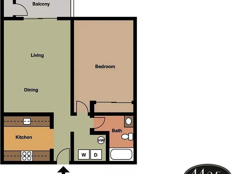 1 Bed 1 Bath Standard (A) - 632 Sq Ft 1 Bed 1 Bath Standard (A) - 632 Sq Ft