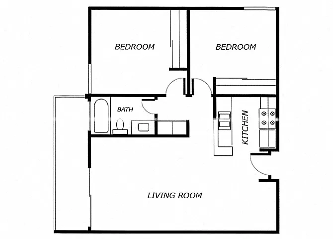 Floor plan 2 BED 1 BATH