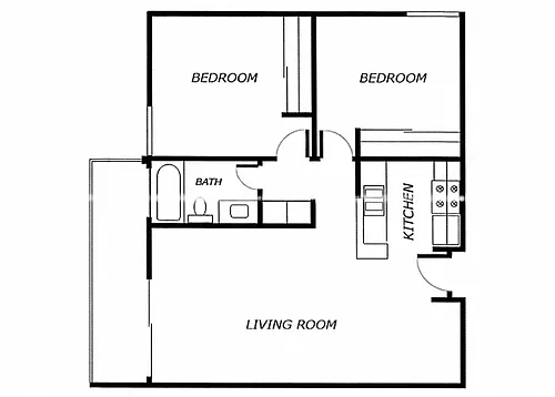 Floor plan 2 BED 1 BATH