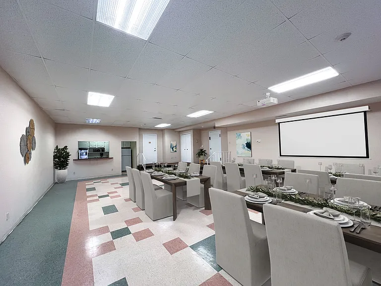 sample setup of the party room