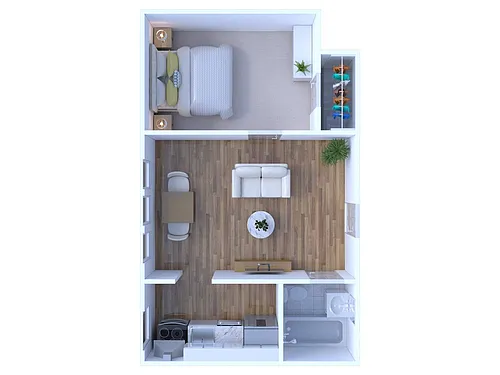 Floor plan Barrington Apts - 1 BD 1 BTH, Renovated