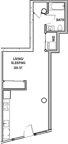 Floor plan One Bedroom - ADU - C