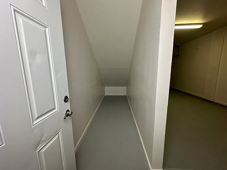 Convenient storage area next to a spacious garage. Convenient storage area next to a spacious garage.